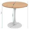 Stół okrągły blat MDF imitacja marmuru czarny Ø80 cm