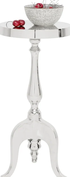 Stolik Barocco ∅27 cm srebrny