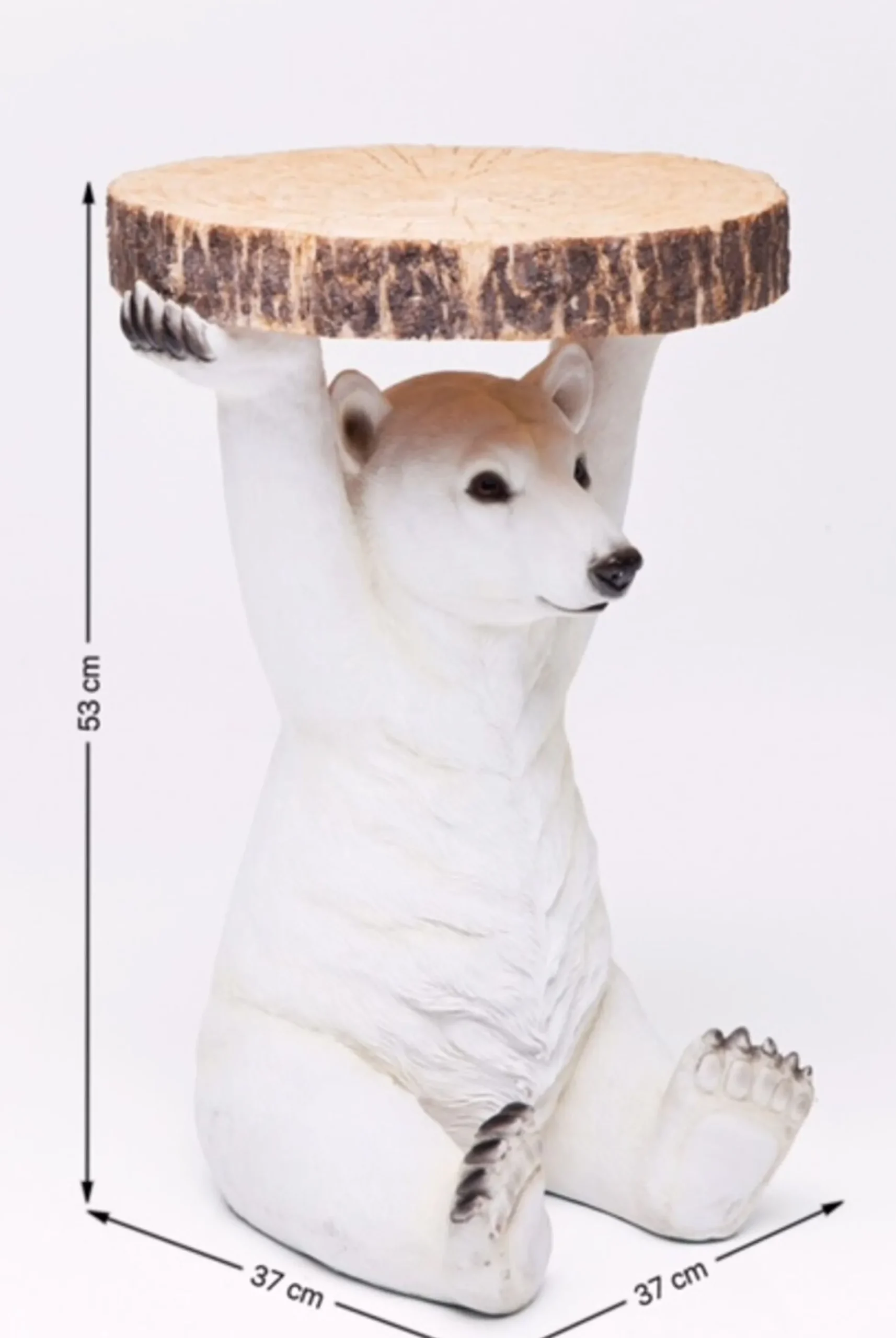 Stolik Bear ∅37 cm biały