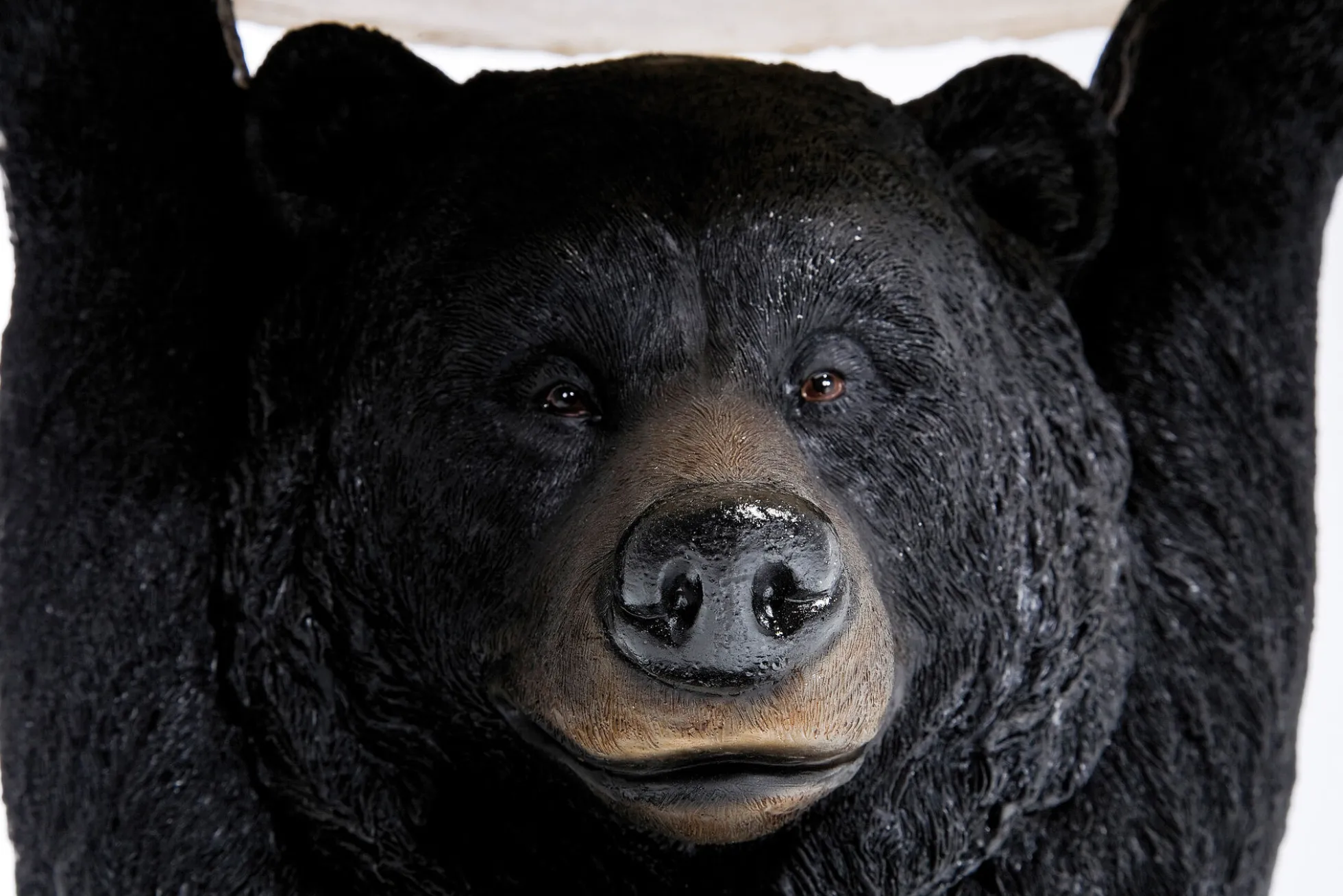 Stolik Bear Ø33x53 cm czarno-drewniany