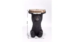 Stolik Bear Ø33x53 cm czarno-drewniany