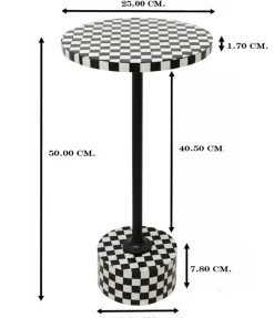 Stolik Domero Chess Ø25xH50 cm czarno-biały