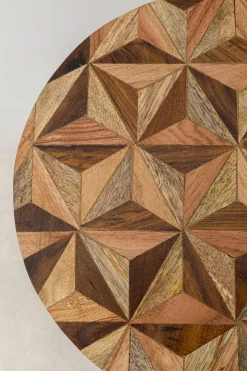 Stolik Domero Geo Ø25xH50 cm brązowo-naturalny
