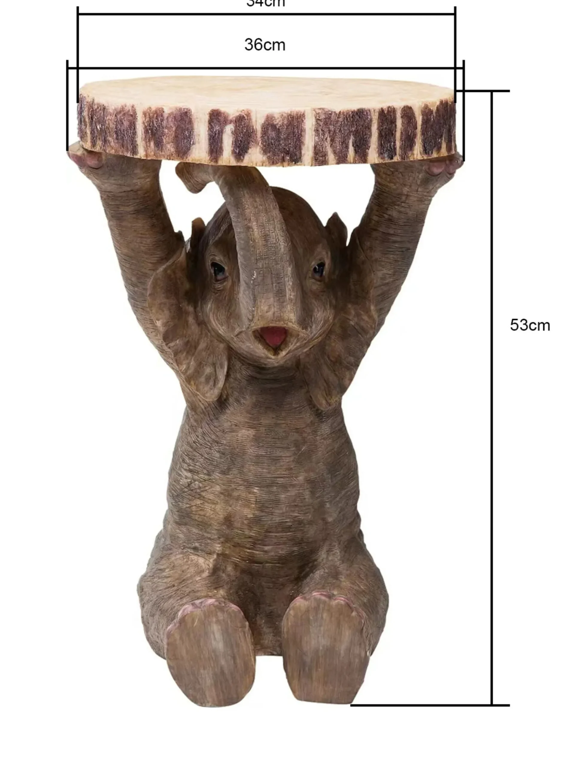 Stolik Elephant ∅36 cm brązowy