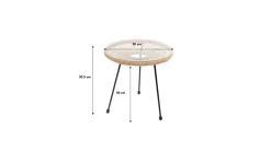Stolik kawowy Acapulco Ø50 cm naturalny - blat szklany