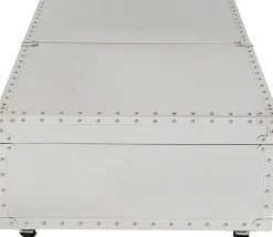 Stolik kawowy barek rozkładany srebrny na kółkach stal nierdzewna 120x75 cm