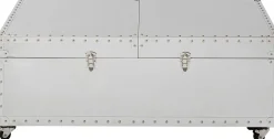 Stolik kawowy barek rozkładany srebrny na kółkach stal nierdzewna 120x75 cm