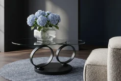 Stolik kawowy Beverly Smoke czarny 132x80cm