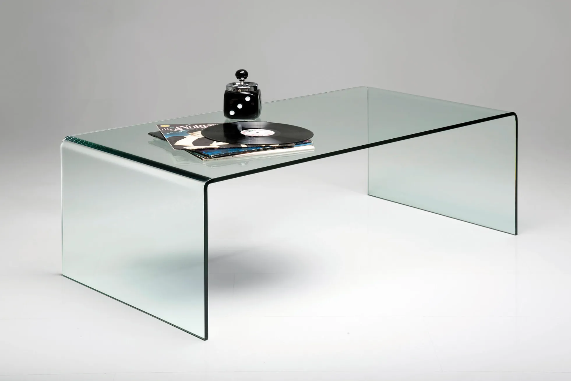 Stolik kawowy Clear Club 120x60 cm ciemnoszary transparentny