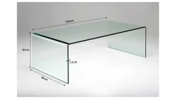 Stolik kawowy Clear Club 120x60 cm ciemnoszary transparentny