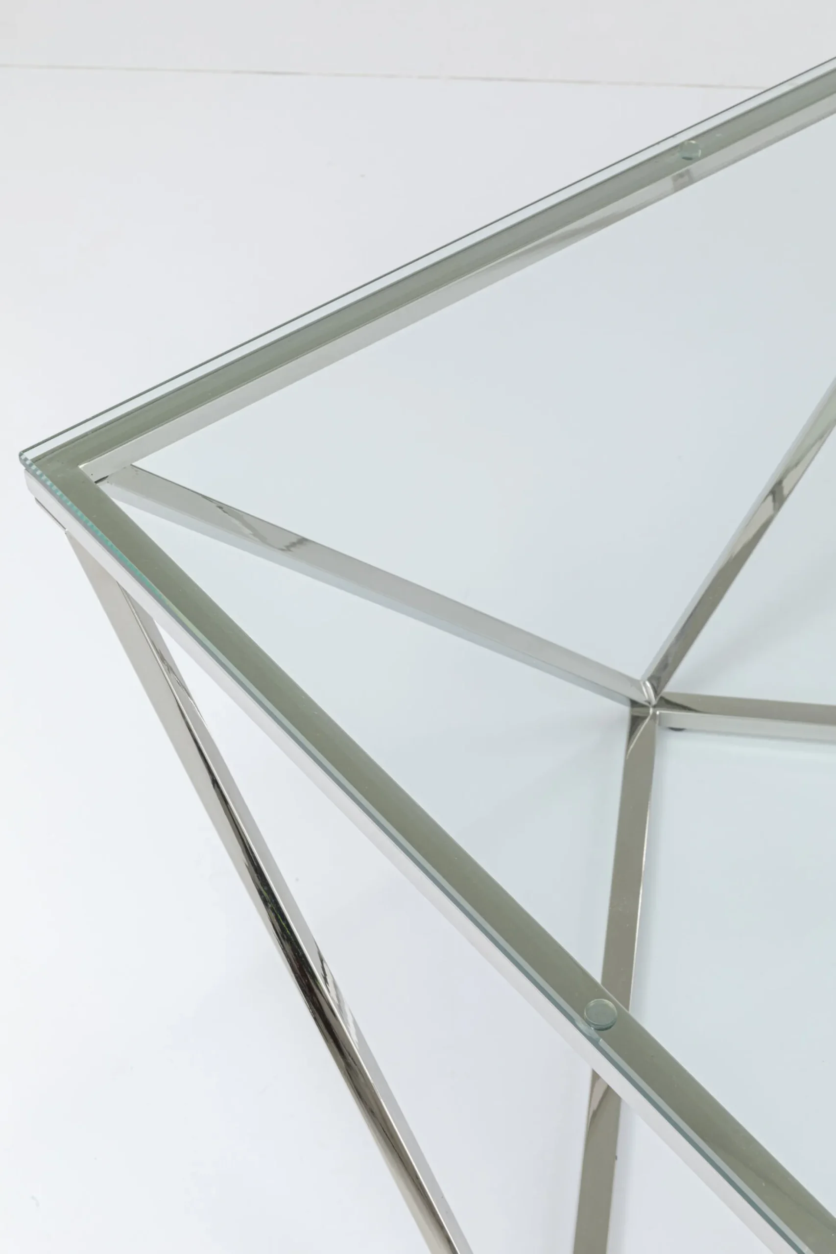 Stolik kawowy Cristallo 80x80 cm srebrny