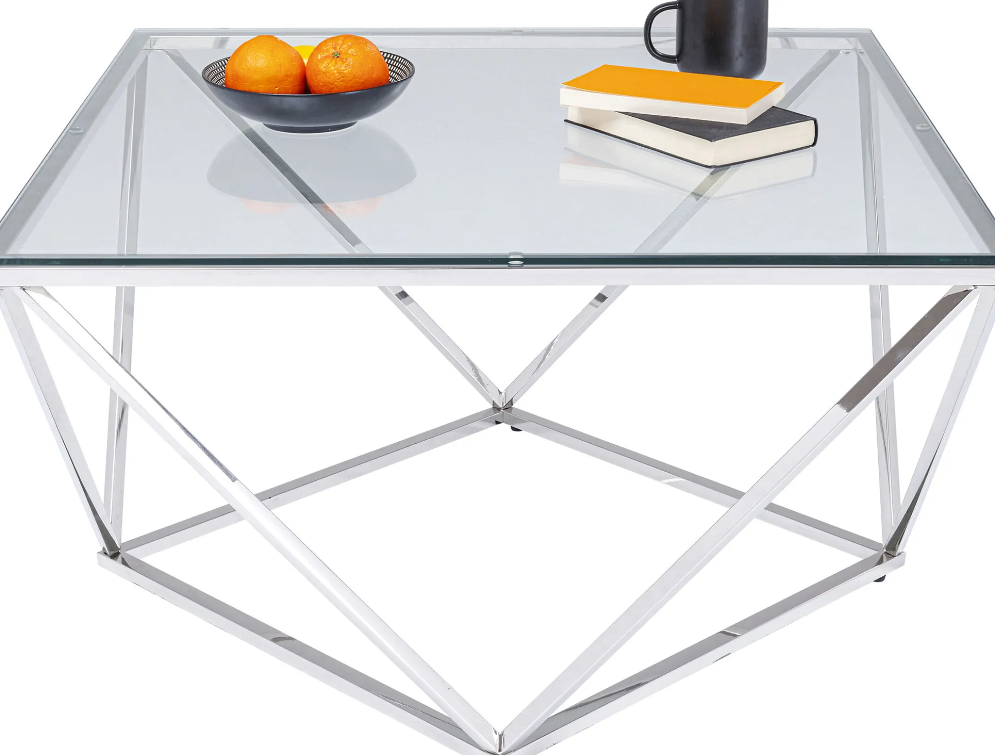Stolik kawowy Cristallo 80x80 cm srebrny