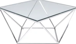 Stolik kawowy Cristallo 80x80 cm srebrny
