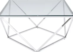 Stolik kawowy Cristallo 80x80 cm srebrny
