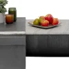 Stolik kawowy loft marmur i ciemnoszare aluminium 142x70 cm