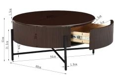 Stolik Kawowy Riffle Ø80cm