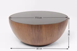 Stolik kawowy Tear Drops Ø80 cm orzechowy