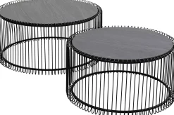Stolik kawowy Wire Black Wood (2/Set)