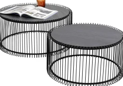 Stolik kawowy Wire Black Wood (2/Set)