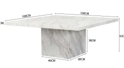 Stolik kawowy wygląd marmuru blat kwadratowy 100x100 cm