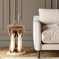 Stolik Meerkat Sisters Ø33 cm kolorowy