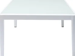 Stolik ogrodowy Tiki 108x59 cm biały - blat szklany