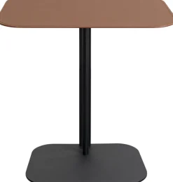 Stolik pomocniczy czarno-brązowy blat tapicerowany 61x39 cm