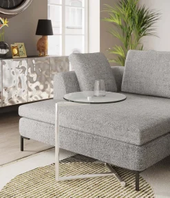 Stolik pomocniczy Easy Living Ø46 cm transparentno-srebrny