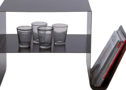 Stolik pomocniczy Lounge News ciemny brąz