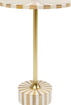 Stolik pomocniczy MDF i stal biało-złoty Ø40x50 cm