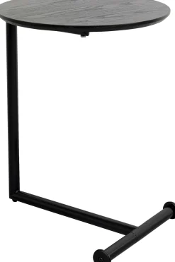 Stolik pomocniczy minimalistyczny czarny z okrągłym blatem Ø46 cm