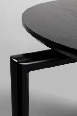 Stolik pomocniczy minimalistyczny czarny z okrągłym blatem Ø46 cm