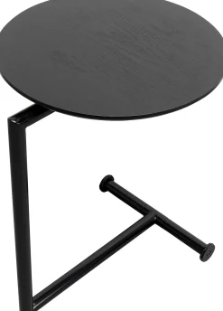 Stolik pomocniczy minimalistyczny czarny z okrągłym blatem Ø46 cm