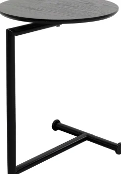 Stolik pomocniczy minimalistyczny czarny z okrągłym blatem Ø46 cm