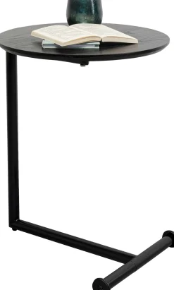 Stolik pomocniczy minimalistyczny czarny z okrągłym blatem Ø46 cm