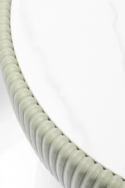 Stolik pomocniczy okrągły zielony podstawa złota Ø47 cm