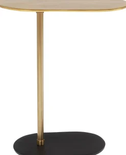 Stolik pomocniczy złoty aluminium 50xH59 cm czarna podstawa