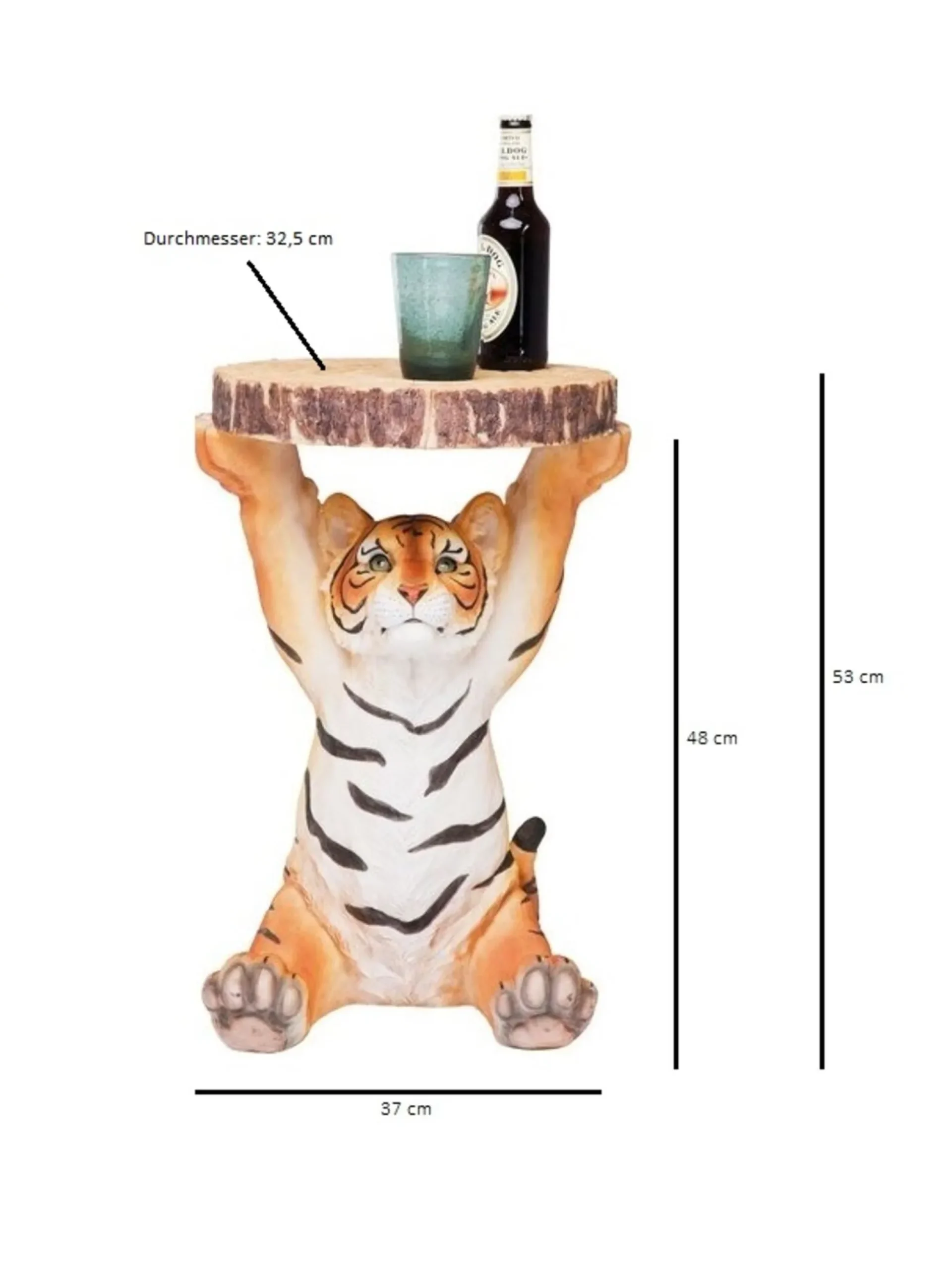 Stolik Tiger 37x35 cm kolorowy