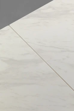 Stół rozkładany biały blat ceramiczny nogi stalowe 140-200x80 cm