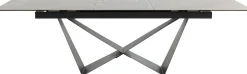Stół rozkładany blat ceramika i szkło podstawa czarna 200-260x100 cm