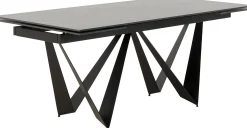 Stół rozkładany czarny blat ceramika nogi stalowe 180-260x90 cm