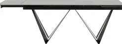 Stół rozkładany czarny blat ceramika nogi stalowe 180-260x90 cm
