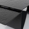 Stół rozkładany do jadalni w kolorze czarnym szkło i stal 180-260x95 cm