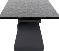 Stół rozkładany do jadalni w kolorze czarnym szkło i stal 180-260x95 cm