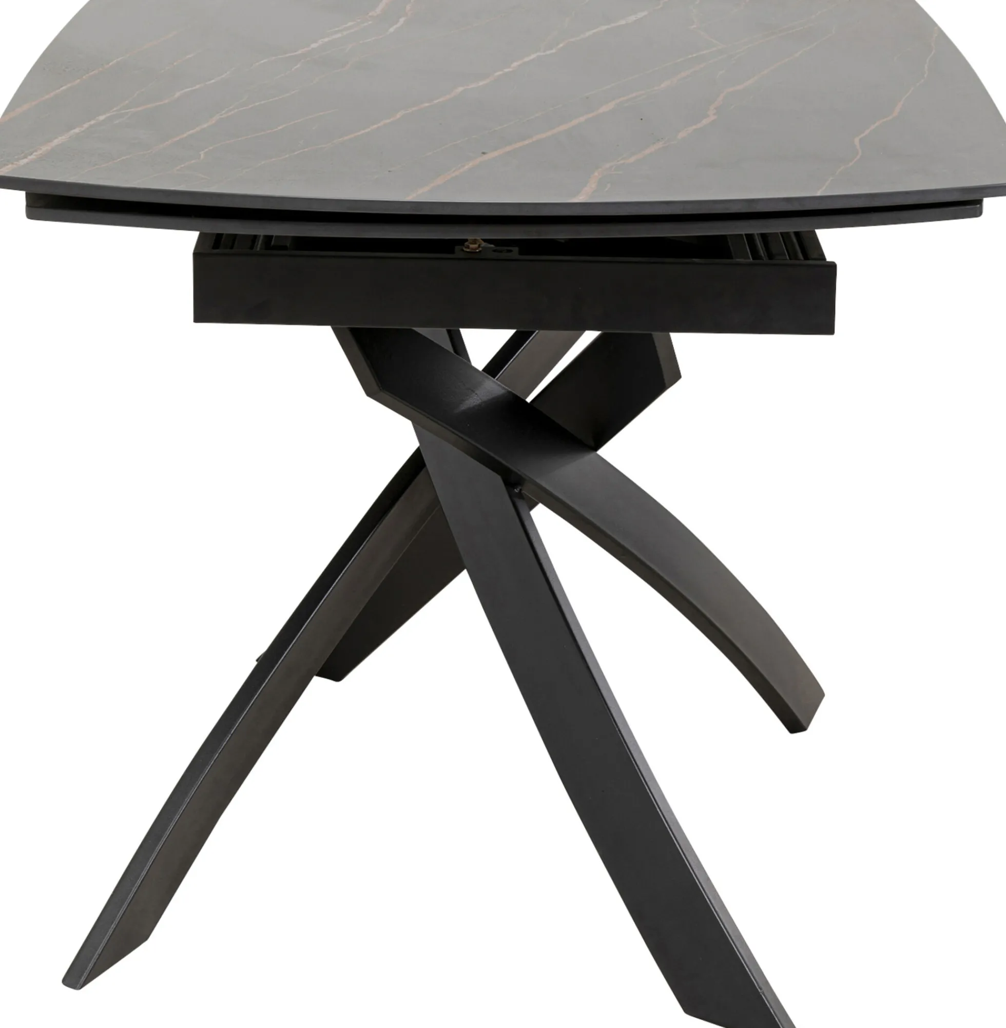 Stół rozkładany z ceramicznym blatem nogi czarne 120-180x90 cm