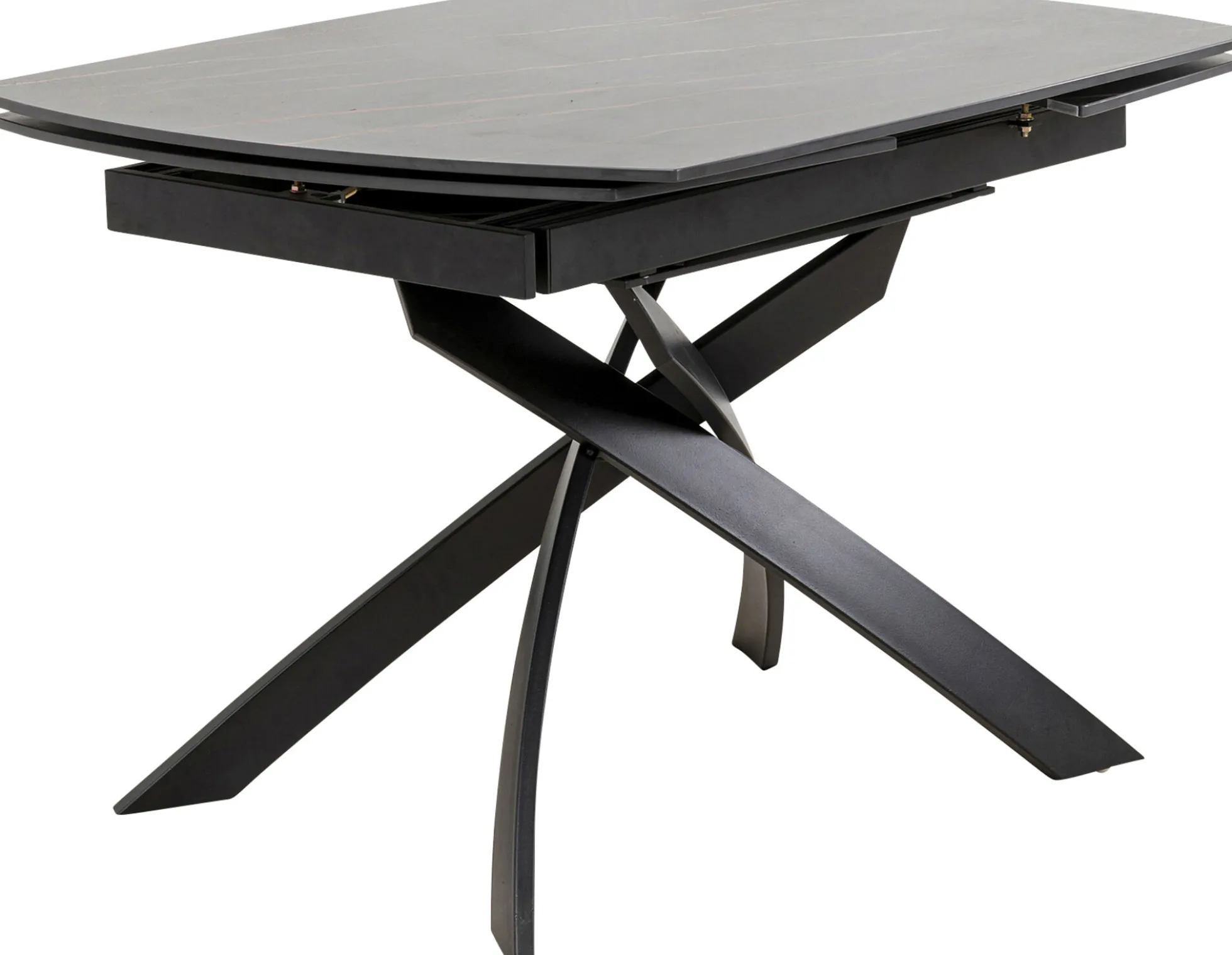 Stół rozkładany z ceramicznym blatem nogi czarne 120-180x90 cm