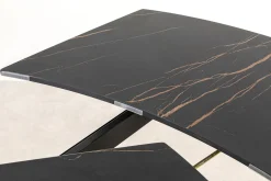 Stół rozkładany z ceramicznym blatem nogi czarne 120-180x90 cm