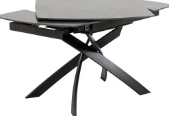 Stół rozkładany z ceramicznym blatem nogi czarne 120-180x90 cm