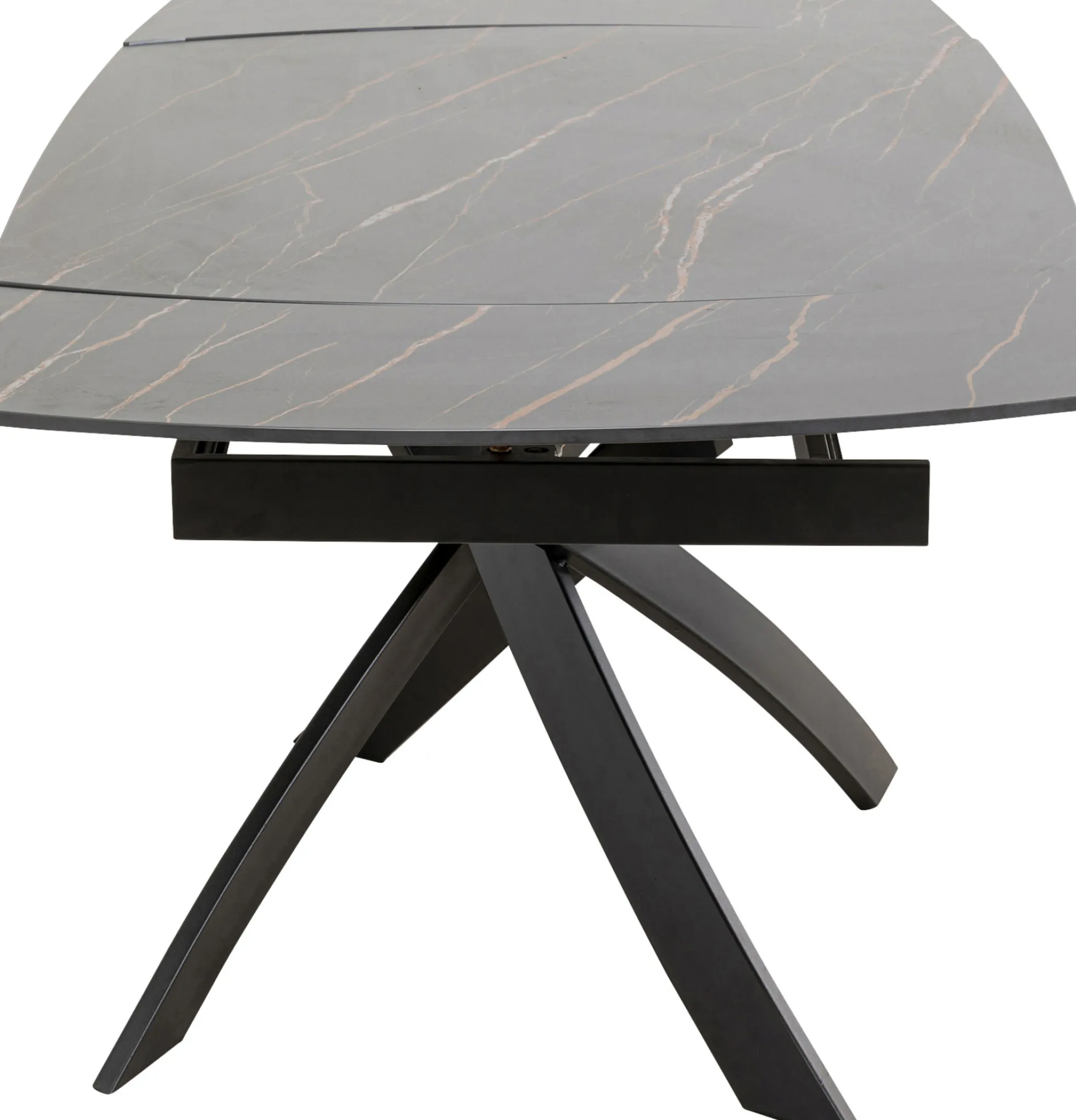 Stół rozkładany z ceramicznym blatem nogi czarne 120-180x90 cm