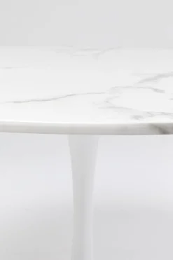 Stół Veneto Ø110 cm biały - blat marmur